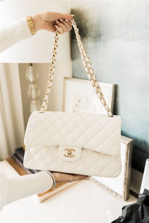 chanel white bag price|white chanel shopping bag.